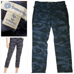 Democracy AB Solution Camo Ankle Skinny Jeans Size‎ 8 32 x 25 Navy Gray Stretchy